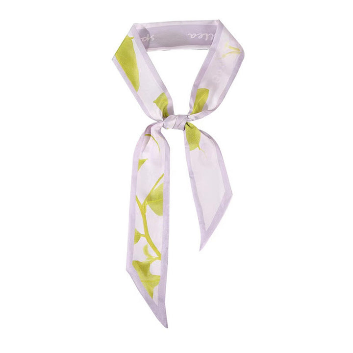 Foulard pour cheveux en soie 100 % mûre avec Buddha Stones, fresques de Dunhuang, montagnes, coucher de soleil, motif floral