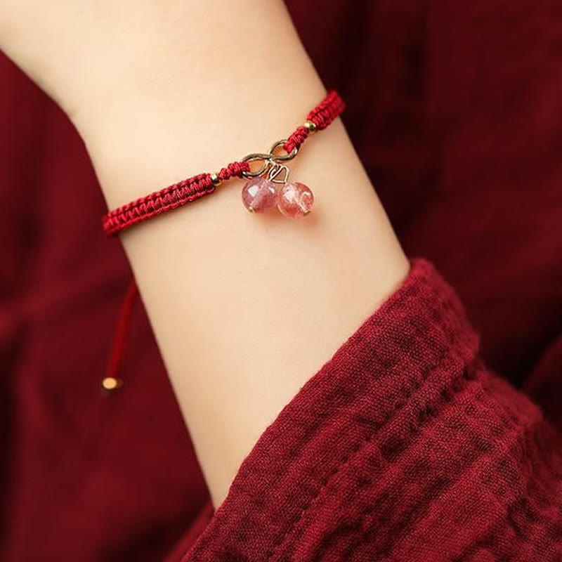 Bracelet de perles fantômes vertes améthyste en quartz fraise naturel Buddha Stones