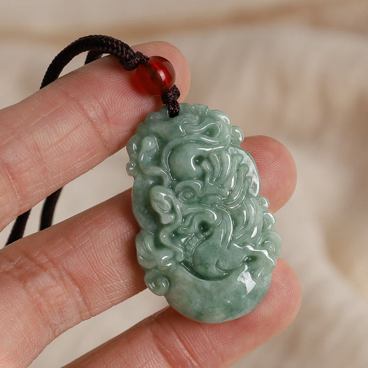 Buddha Stones pendentif de prospérité en jade naturel avec 12 signes du zodiaque chinois - image 4