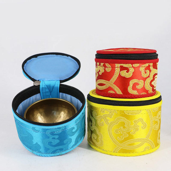 Sac de rangement pour bol chantant tibétain Buddha Stones avec fermeture à glissière décorative - image 11