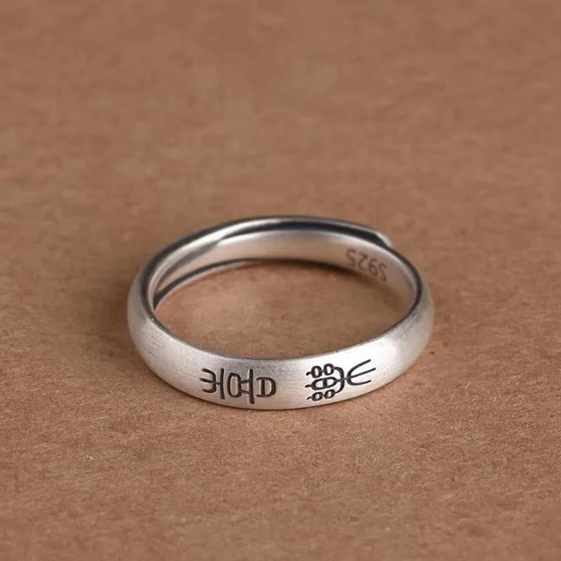 Bague de richesse en cuivre avec paix et joie