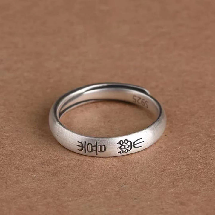 Bague de richesse en cuivre avec paix et joie