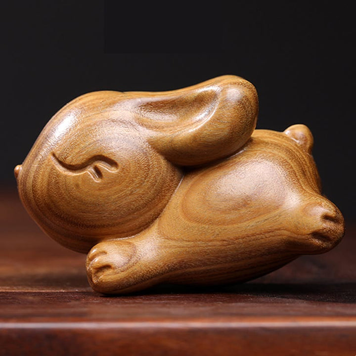Buddha Stones de Santal Vert Petit Mini Lapin Mignon Lapin Décorations de Paix - image 1