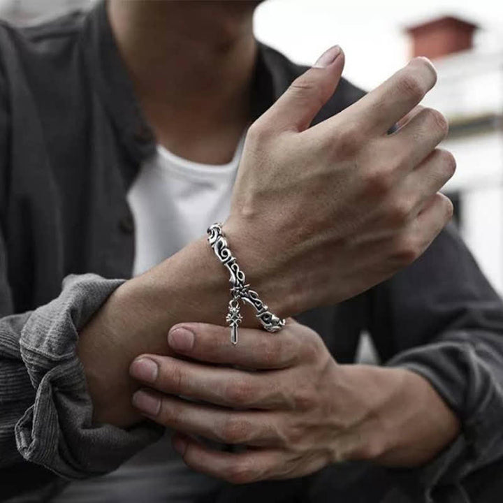 Bracelet d'équilibre en cuivre tressé torsadé de style viking Buddha Stones