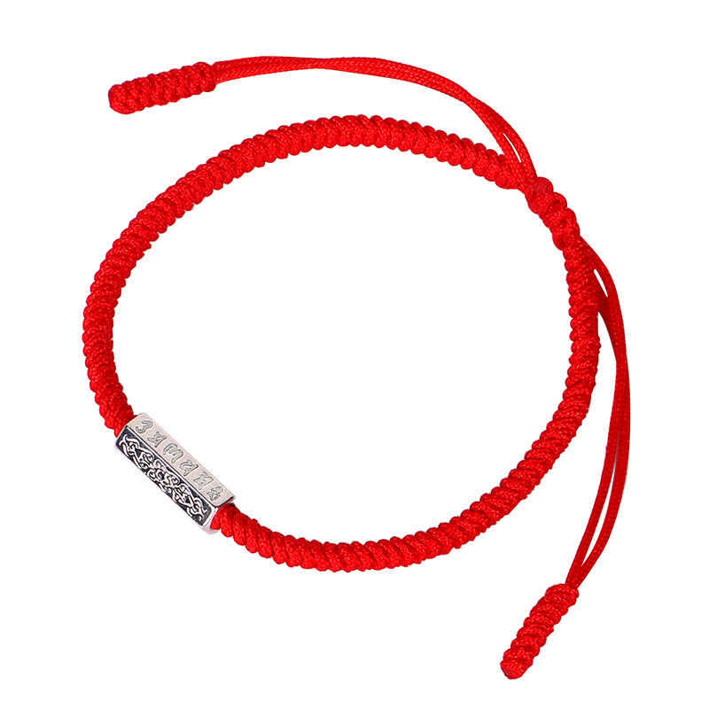 Bracelet en fil rouge Buddha Stones Om Mani Padme Hum et protection de la chance
