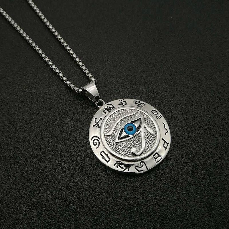 Collier pendentif de protection œil d'Horus en Buddha Stones