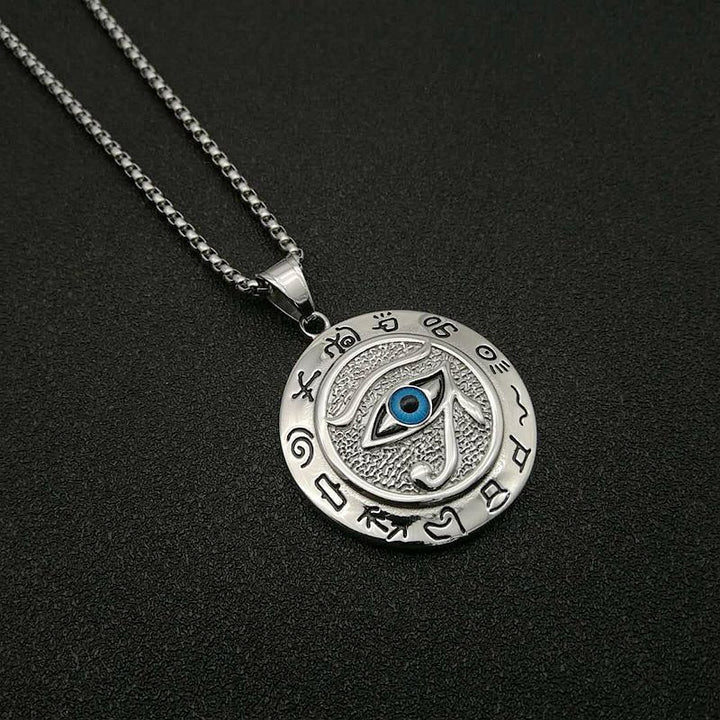 Collier pendentif de protection œil d'Horus en Buddha Stones