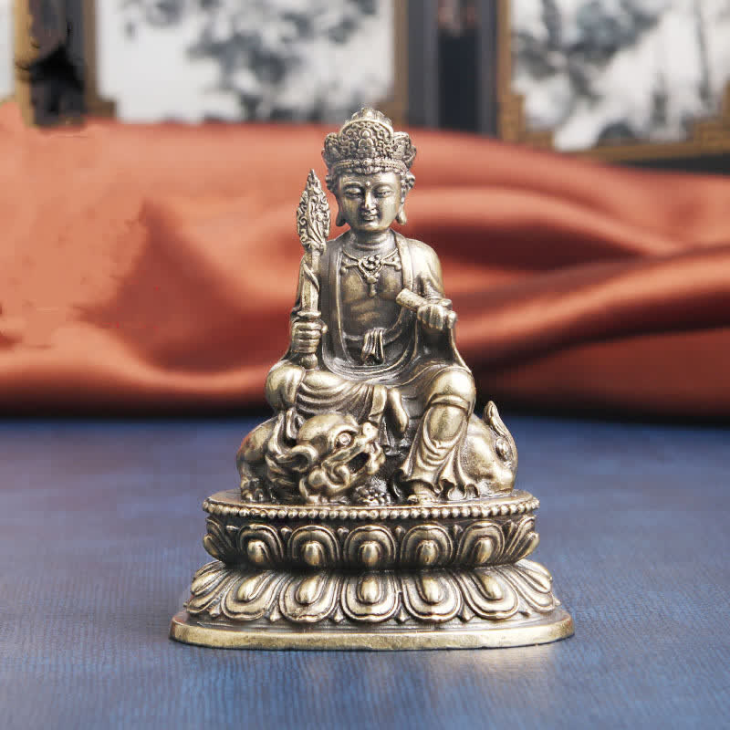 Statue de Buddha Stones en cuivre de la sérénité du Bodhisattva Manjusri - image 5