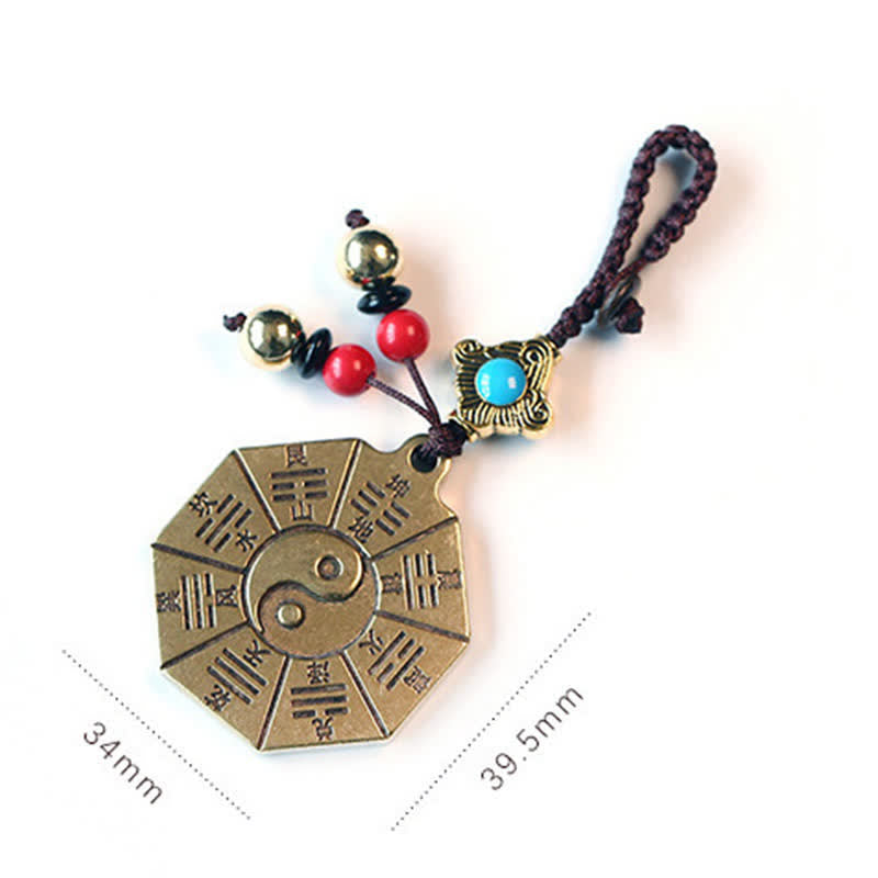 Feng Shui Yin Yang Bagua Wenchang Pen Pagode Roue de prière Porte-clés