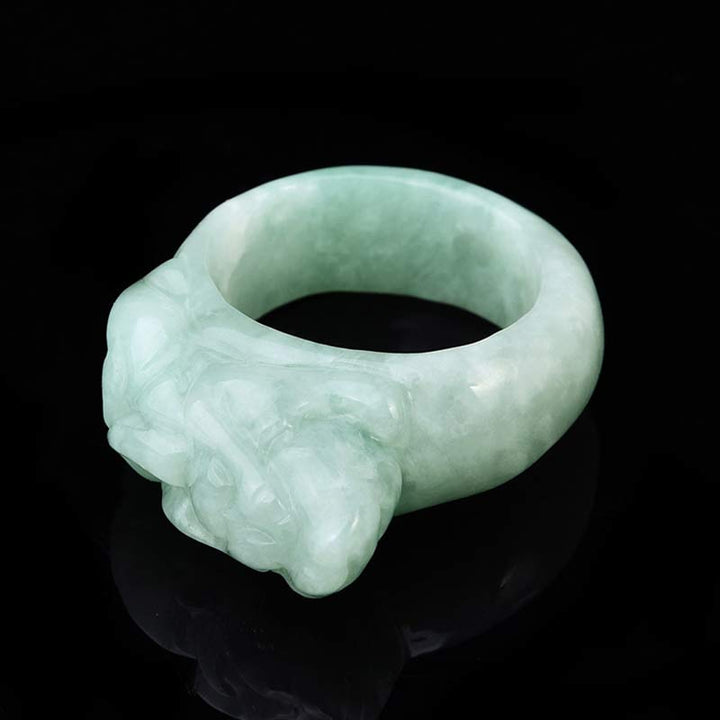 Bague porte-bonheur Fengshui en jade PiXiu