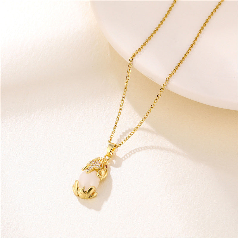 Collier de fortune Pixiu en Buddha Stones et grenat naturel - Jade blanc - image 9