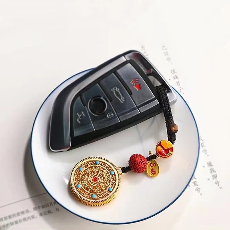 Porte-clés porte-bonheur Ruyi avec les Buddha Stones Fu