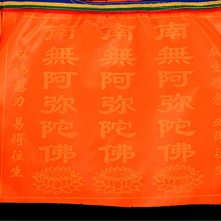 Buddha Stones Drapeau de prière tibétain à 7 couleurs, symbole du cheval du vent et du lotus, pour l'extérieur (21 pièces). - image 24