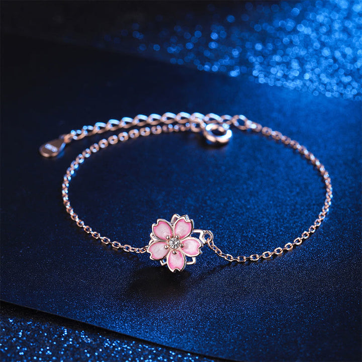 Bracelet chaîne de bénédiction en argent sterling 925 Buddha Stones et anneau rotatif