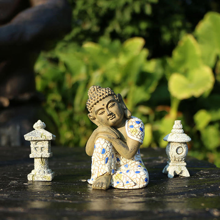 Statue de Bouddha Zen en Méditation Sérénité Figurine en Résine Décoration de la Maison