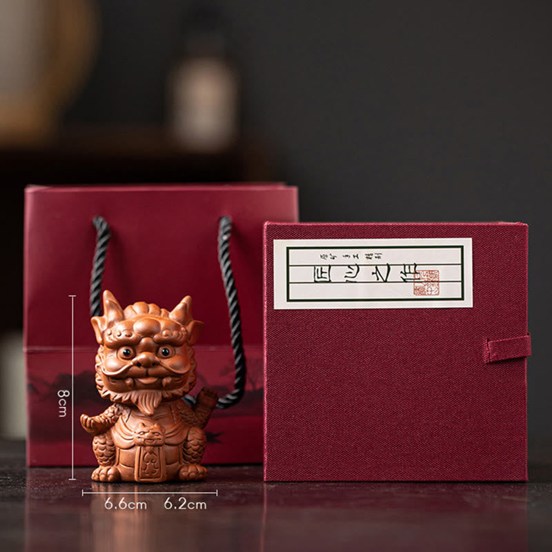 Figurine en argile violette Buddha Stones bonheur et une richesse - Petit Dragon Roi-Brown (Coffret cadeau) - image 21