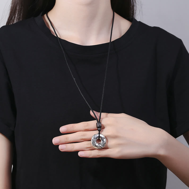 Collier pendentif en cuivre avec boucle de paix PiXiu et Buddha Stones - image 4