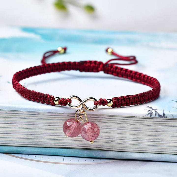 Bracelet de perles fantômes vertes améthyste en quartz fraise naturel Buddha Stones