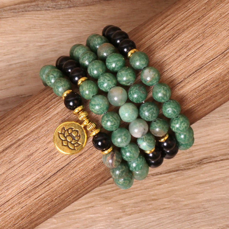 Bracelet Mala de guérison en agate naturelle avec 108 Buddha Stones