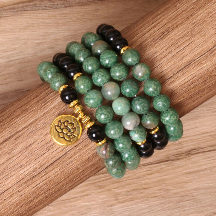 Bracelet Mala de guérison en agate naturelle avec 108 Buddha Stones