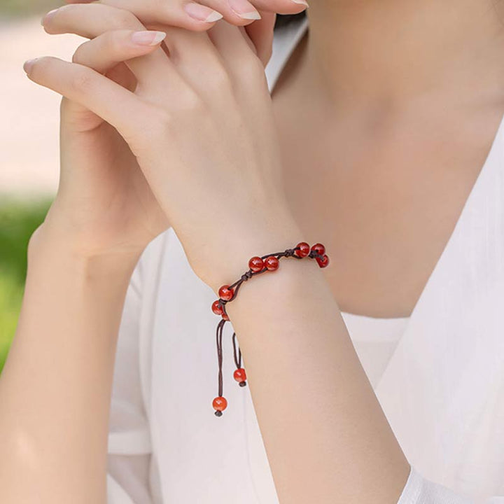 Bracelet calme en agate rouge, agate mousse et cinabre de Buddha Stones