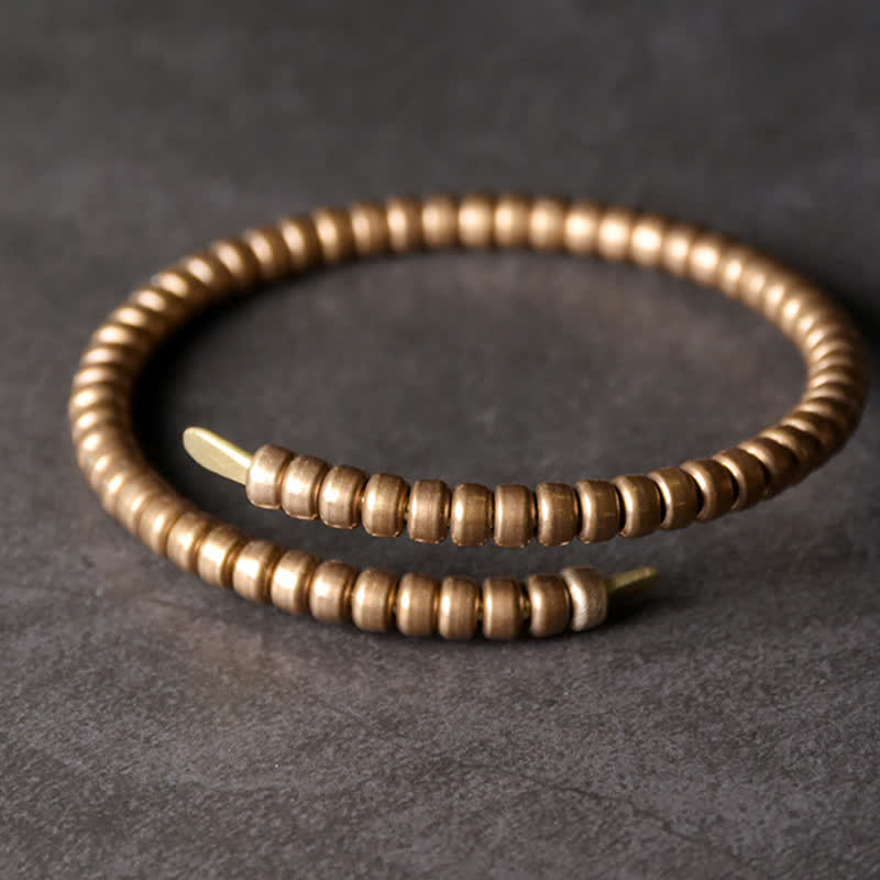 Bracelet manchette ajustable en cuivre au design vintage Buddha Stones