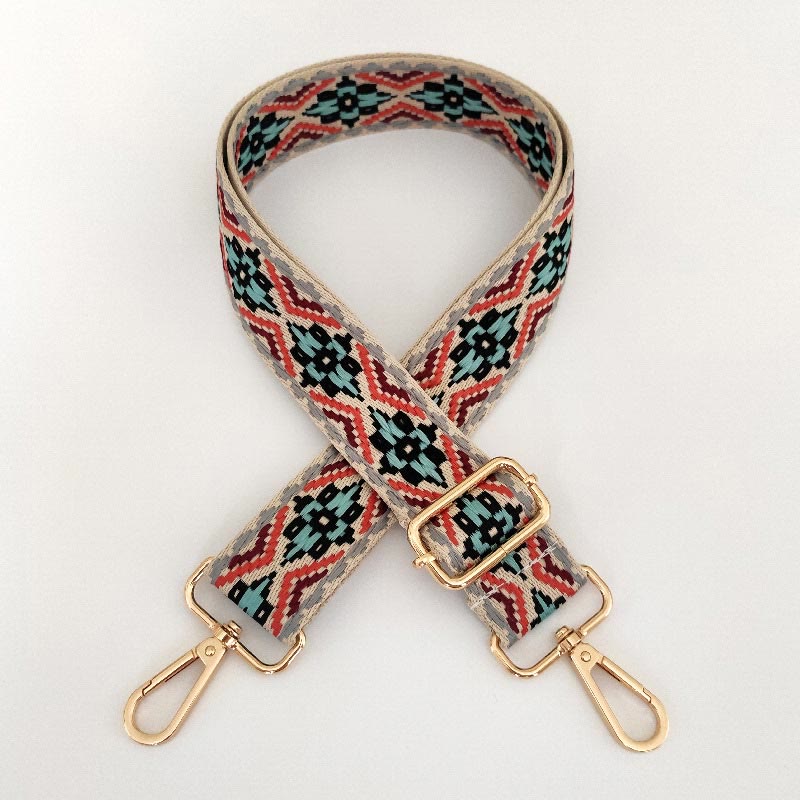 Bandoulières brodées multicolores pour sac à bandoulière