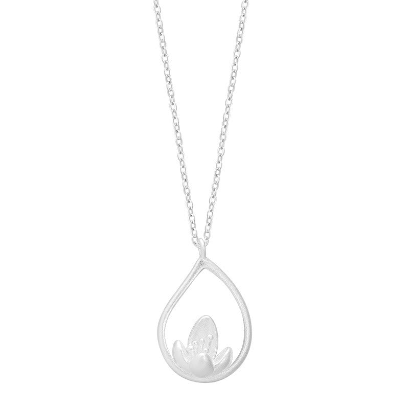 Collier pendentif fleur de lotus en argent sterling 925 Buddha Stones - image 8