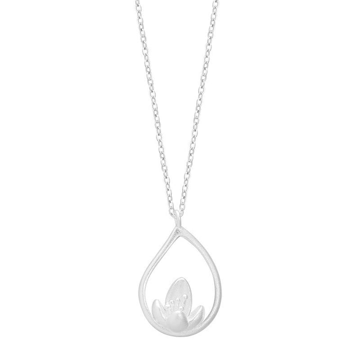 Collier pendentif fleur de lotus en argent sterling 925 Buddha Stones - image 8