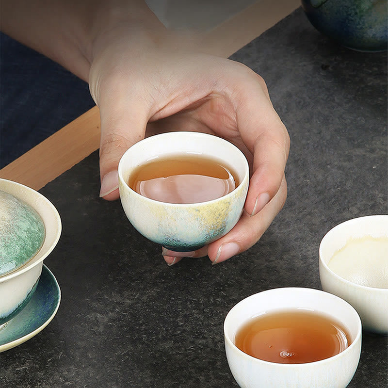 Tasse à thé créative en céramique verte Buddha Stones Tasses à thé Kung Fu