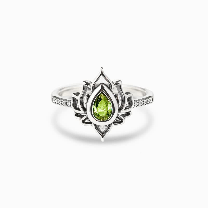 Bague de protection en argent sterling Buddha Stones et zircone
