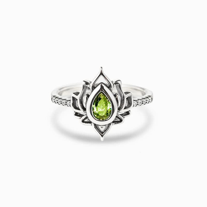 Bague de protection en argent sterling Buddha Stones et zircone