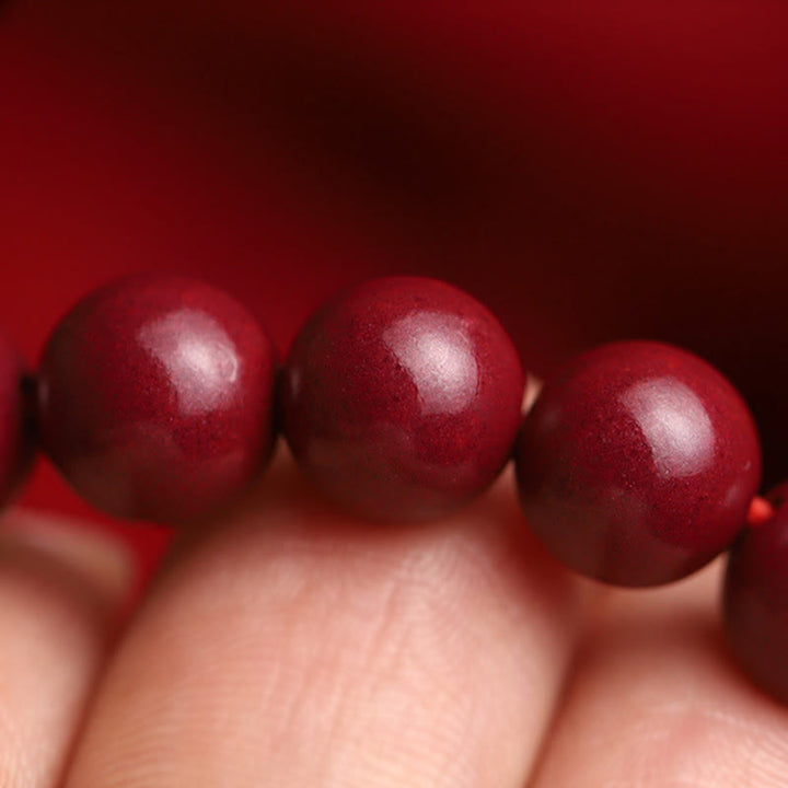 Bracelet de bénédiction en perles de jade Hetian en cinabre naturel avec Buddha Stones porte-bonheur Koi