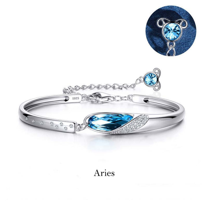 Bracelet à breloques en cuivre plaqué argent 925 Buddha Stones avec 12 constellations du zodiaque - image 11