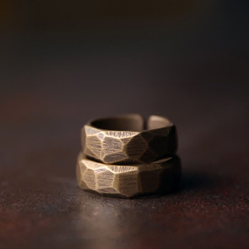 Bague de richesse en cuivre au design simple et tibétain avec Buddha Stones - image 14