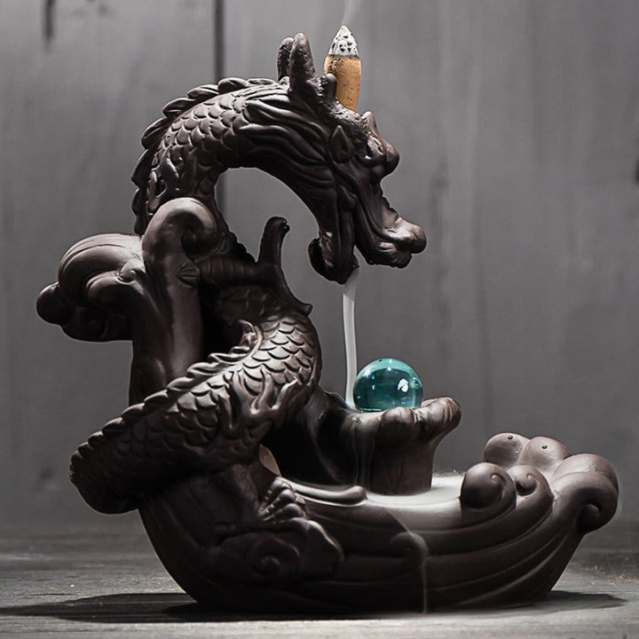 Brûleur d'encens tibétain en Buddha Stones pour protection du dragon