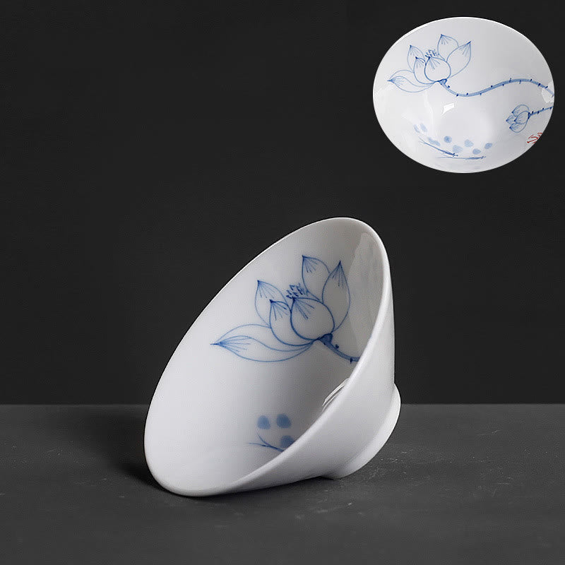 Buddha Stones Vintage Prune Orchidée Bambou Chrysanthème Lotus Koi Poisson Tasse à Thé en Céramique Tasses à Thé Kung Fu