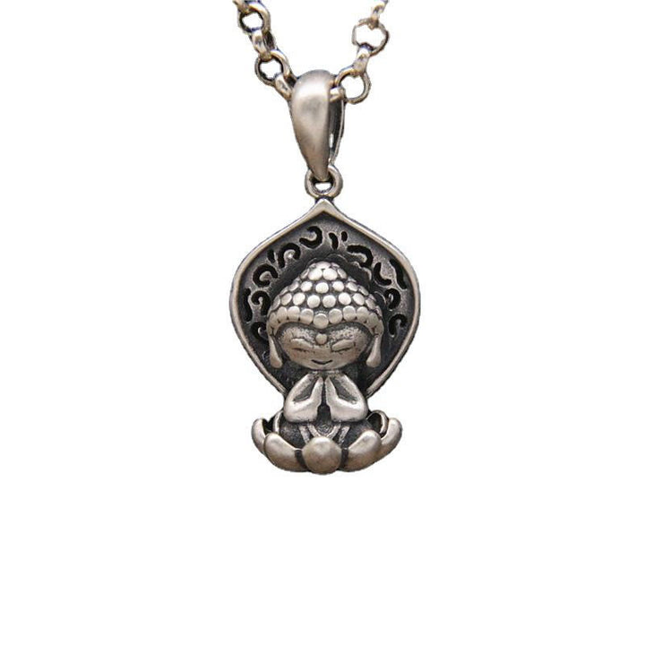 Collier Buddha Stones 999 Argent Sterling Méditation Bouddha Lotus Sérénité Pendentif - image 7