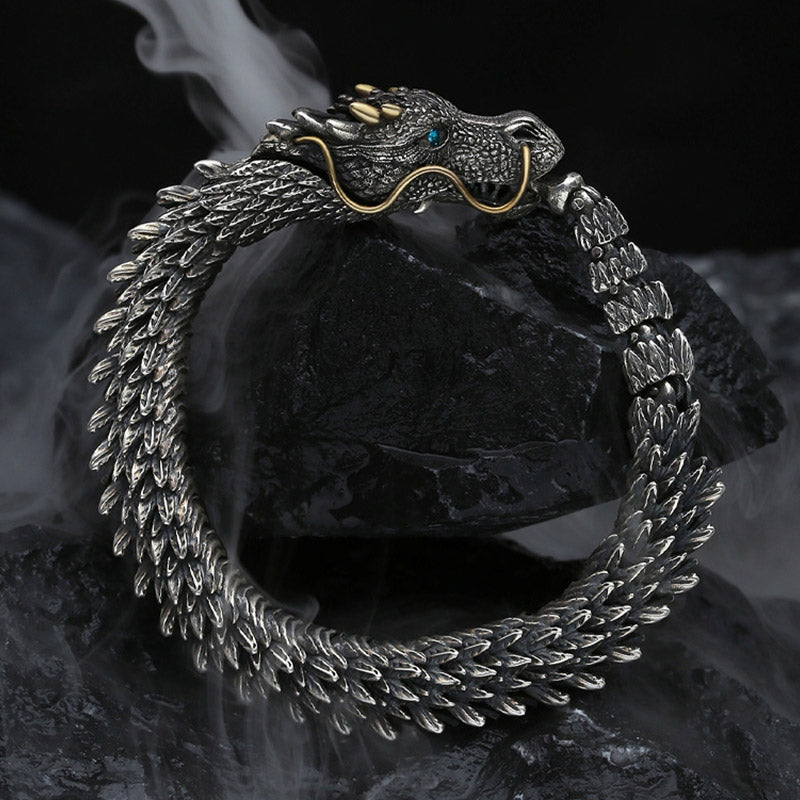 Bracelet chaîne de protection porte-bonheur en Buddha Stones, dragon nordique, fait à la main