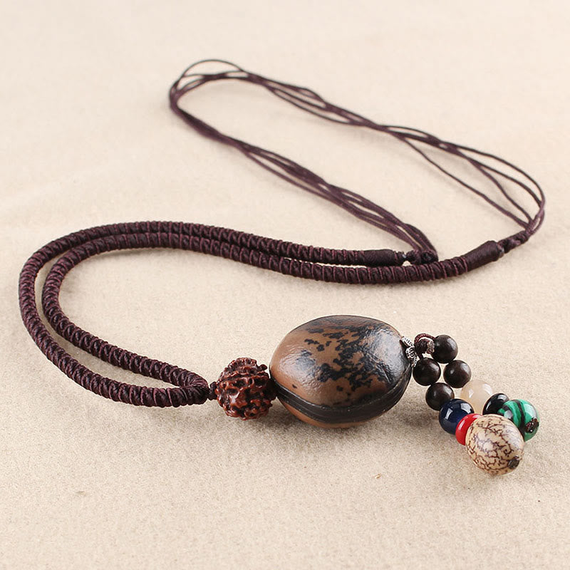 Collier pendentif Buddha Stones Bodhi Seed Lotus Sagesse Harmonie - Graine de Bodhi et Rudraksha Graine de Bodhi - image 13