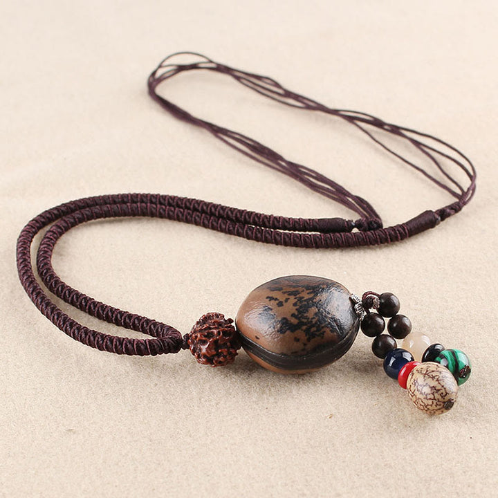 Collier pendentif Buddha Stones Bodhi Seed Lotus Sagesse Harmonie - Graine de Bodhi et Rudraksha Graine de Bodhi - image 13