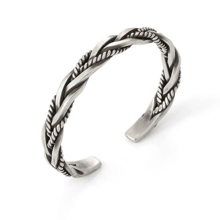 Bracelet d'équilibre en cuivre tressé torsadé de style viking Buddha Stones