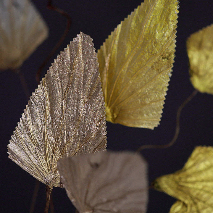 Bouquet de plantes à tige de feuille de lotus triangulaire séchée naturelle, ornements de décoration pour la maison