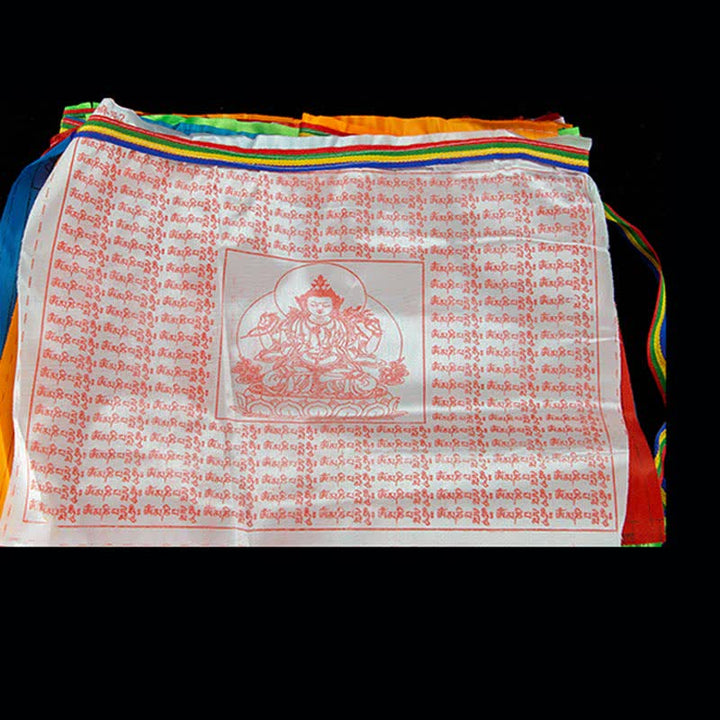 Drapeaux de prière d'extérieur Tibétains à 5 couleurs représentant le cheval du vent (20 pièces) - image 16