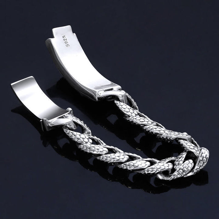 Bracelet de protection gravé à motif d'écailles de dragon rétro Buddha Stones