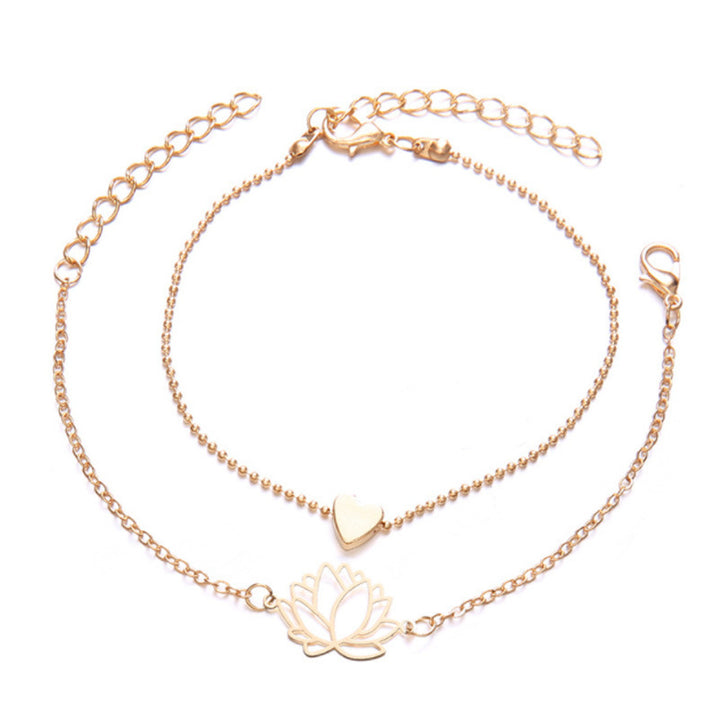 Bracelet Buddha Stones 2Pcs Fleur de Lotus Amour Coeur Illumination