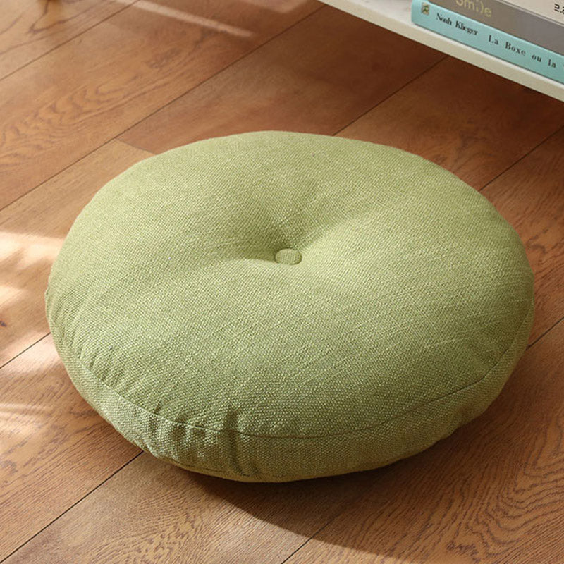 Coussin de siège de méditation en lin à motif simple Buddha Stones et lotus, décoration de salon pour la maison - Détachable - 40cm*10cm - VertJaune - image 12