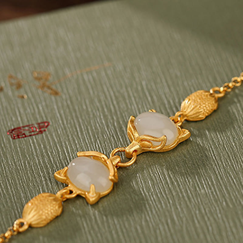 Bracelet porte-bonheur en argent sterling 925 Buddha Stones et jade blanc Hetian naturel cyan - image 9