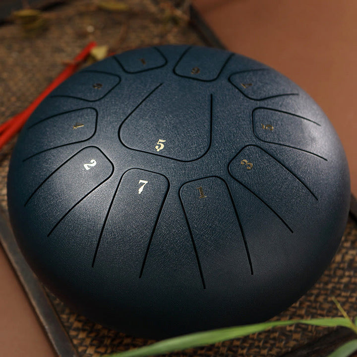 Buddha Stones Steel Tongue Drum Kit de batterie de yoga de méditation de pleine conscience de guérison sonore 11 notes 8 pouces - Gris ardoise - image 17