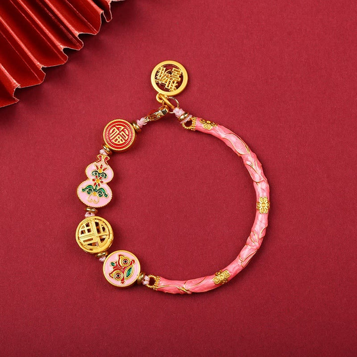 Bracelet tibétain en calebasse, porte-bonheur, lion, richesse, chance